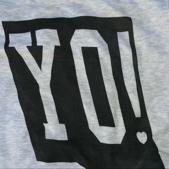 Wet seal YO crop top grey size medium sleeveless hem cut off t-shirt women’s* - Picture 2 of 7